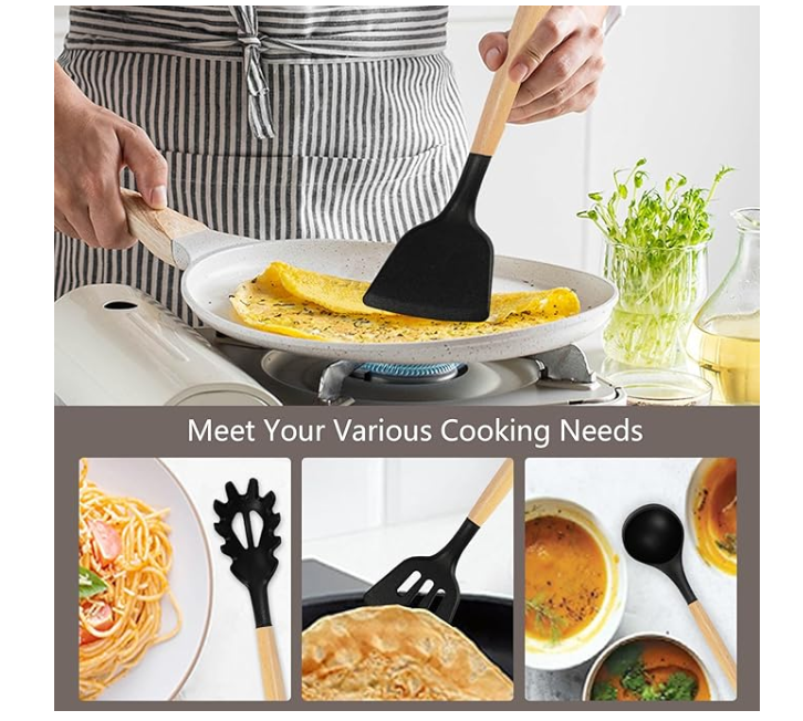 Set Utensilio de cocina X19 piezas Negro