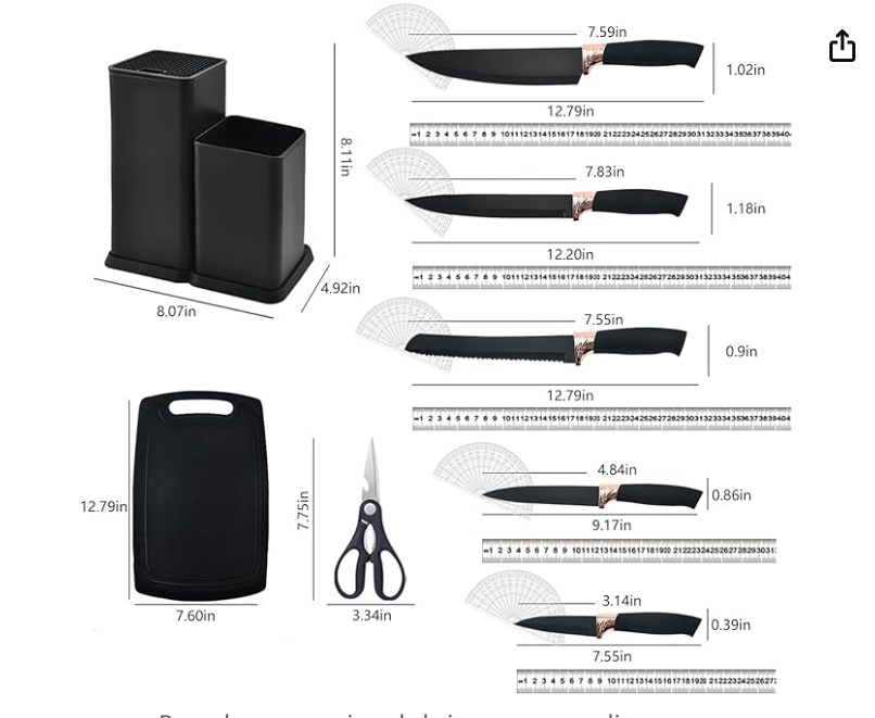 Set Utensilio de cocina X19 piezas Negro