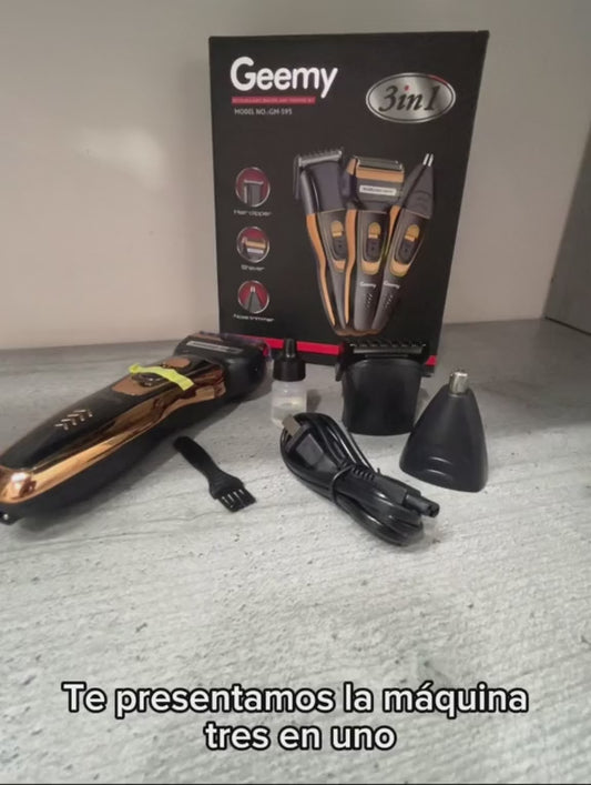 GEEMY 3 EN 1 - AFEITADORA ELETRICA MASCULINA